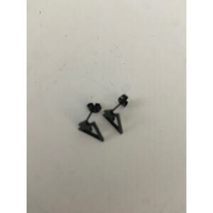 Black triangle stud earrings